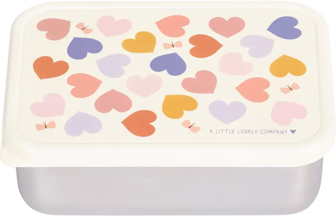 A Little Lovely Company RVS Lunchbox Hartjes