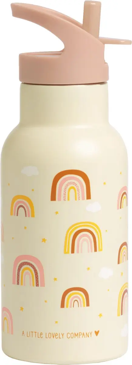 A Little Lovely Company Regenbogen Dubbelwandige RVS Drinkfles 370ml