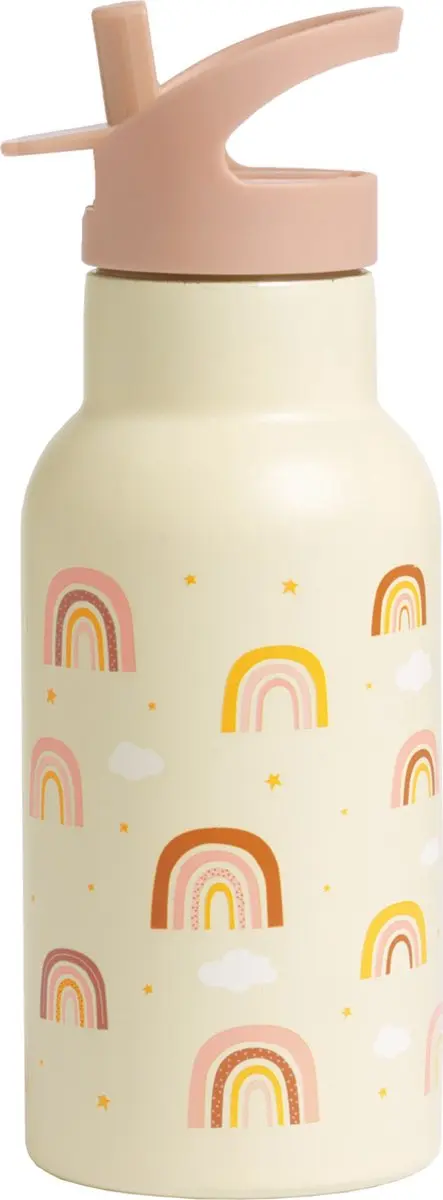 A Little Lovely Company Regenbogen Dubbelwandige RVS Drinkfles 370ml