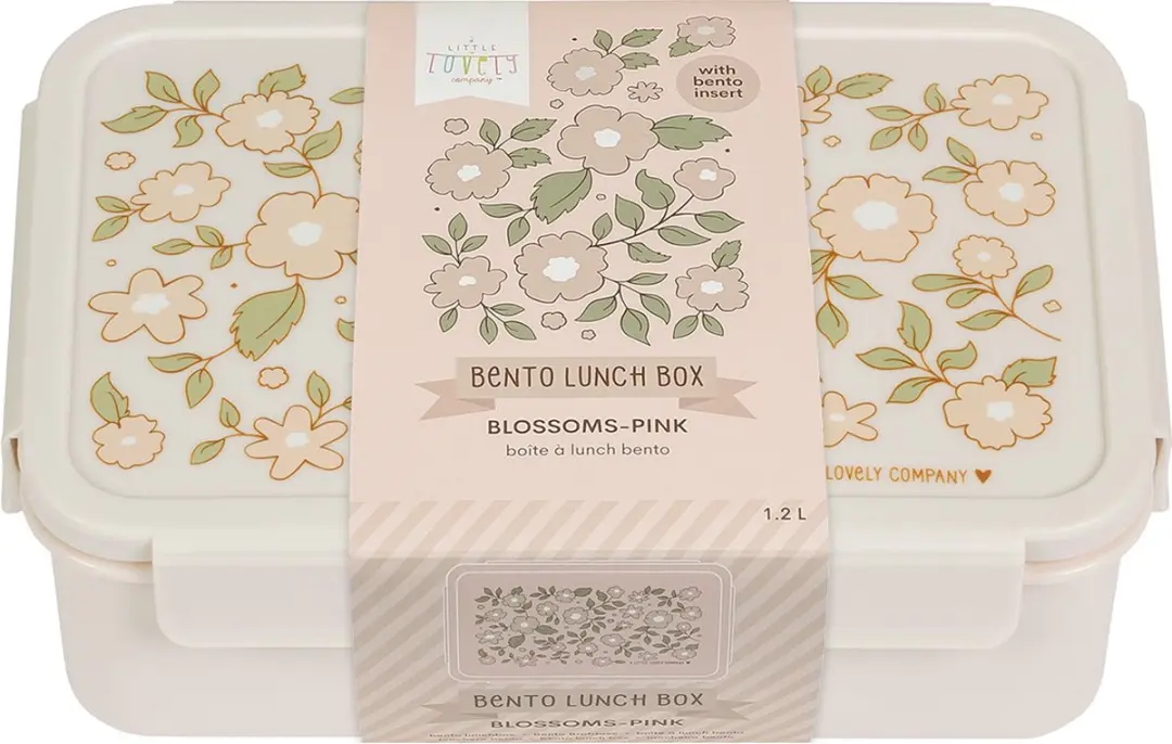 A Little Lovely Company Bento Bloesems Roze Lunchbox - 3 Vakken