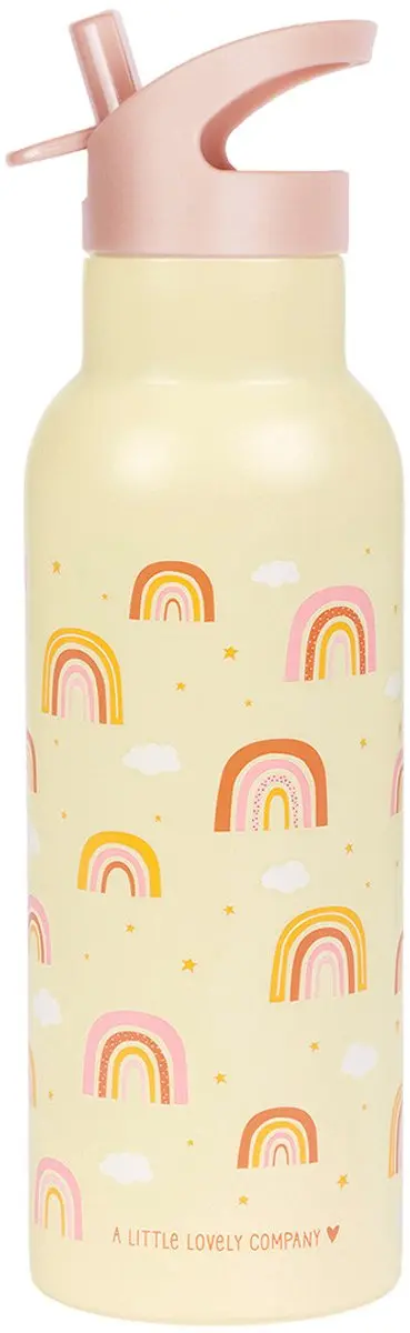 A Little Lovely Company Regenbogen XL Dubbelwandige RVS Drinkfles