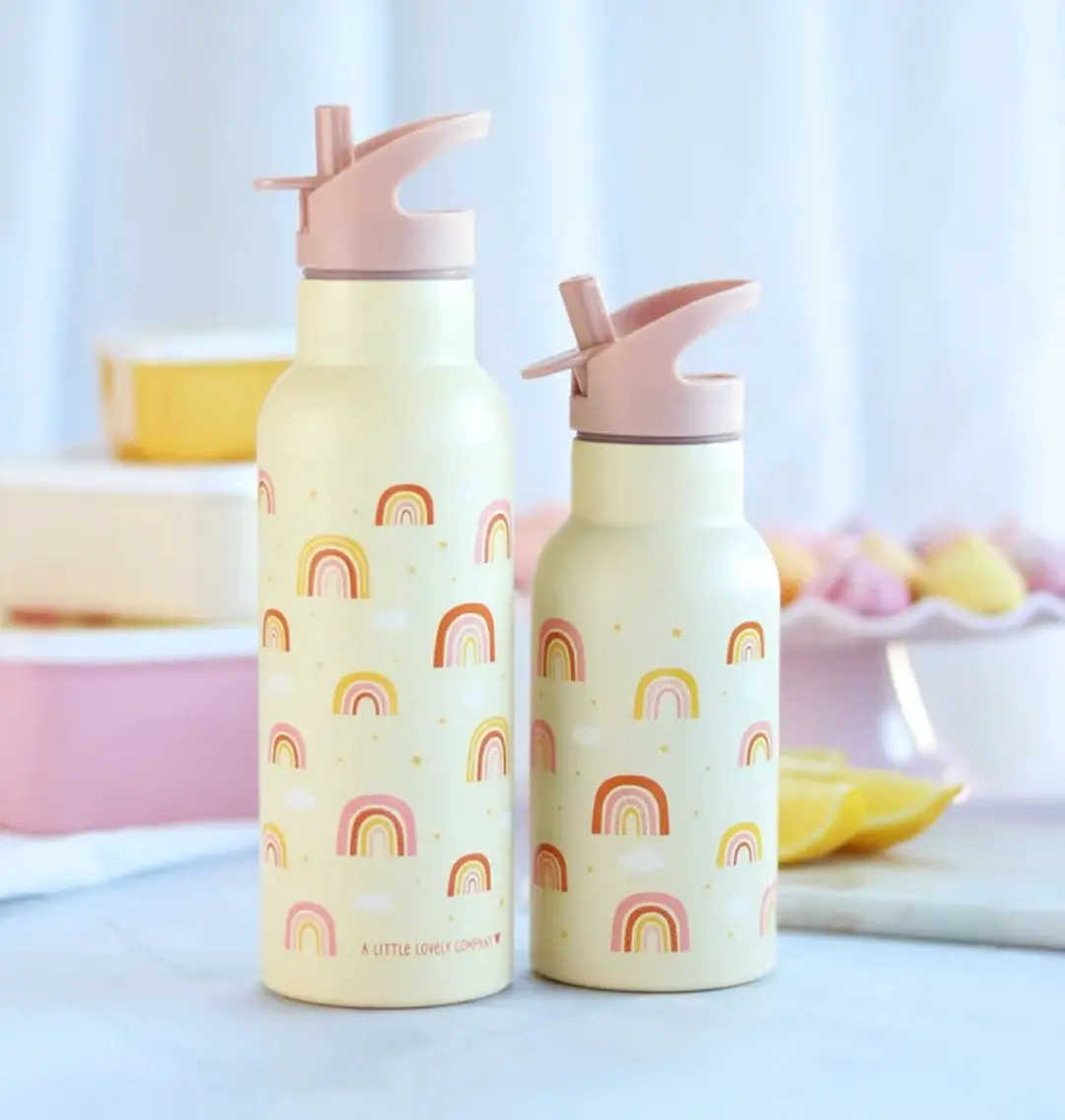 A Little Lovely Company Regenbogen XL Dubbelwandige RVS Drinkfles