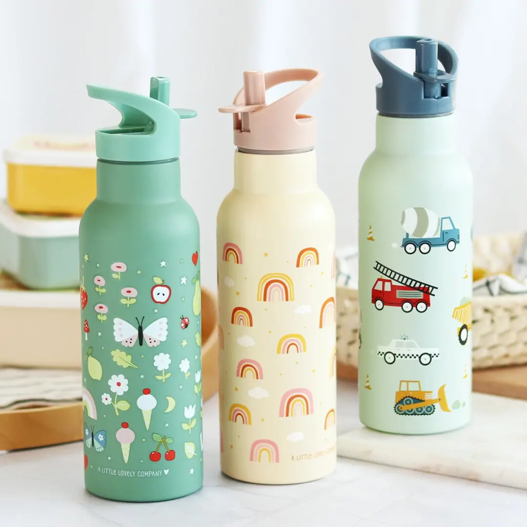 A Little Lovely Company Regenbogen XL Dubbelwandige RVS Drinkfles