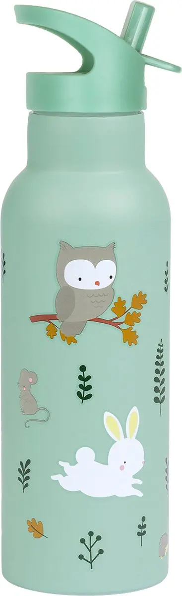 A Little Lovely Company XL Dubbelwandige RVS Drinkfles Bosvriendjes