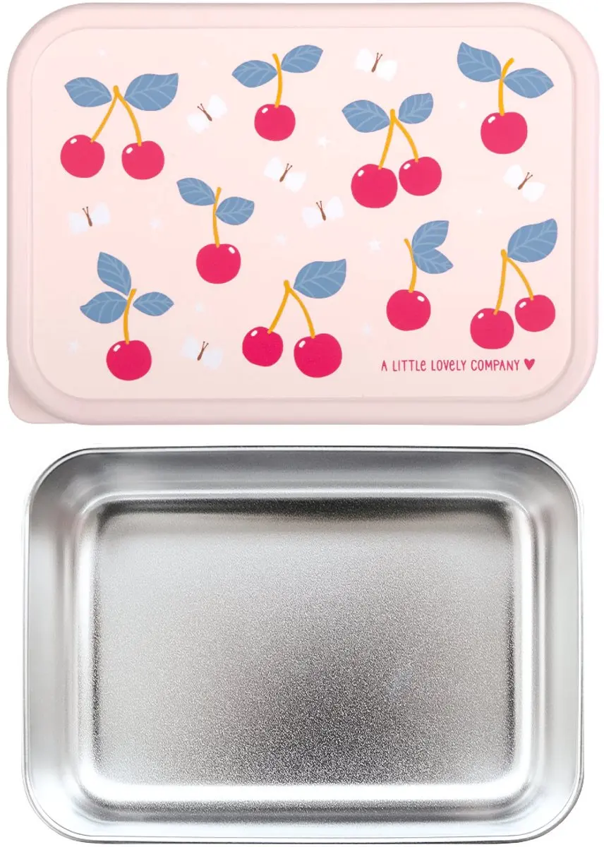 A Little Lovely Company RVS Lunchbox Kersen - 0.9L
