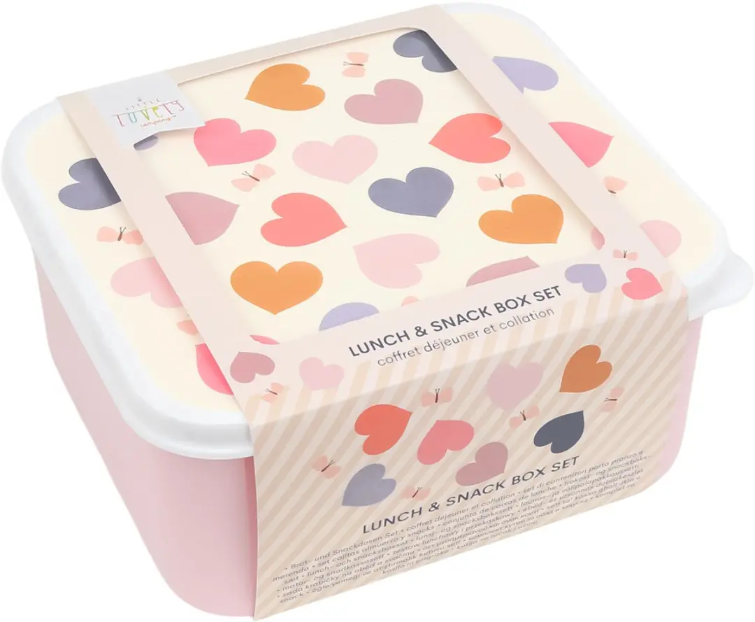 A Little Lovely Company Lunchbox Hartjes 1.5L - 4-delig