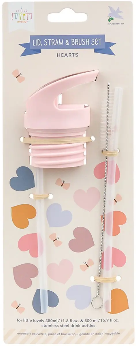 A Little Lovely Company Hearts Dop Rietje Borstel - Roze