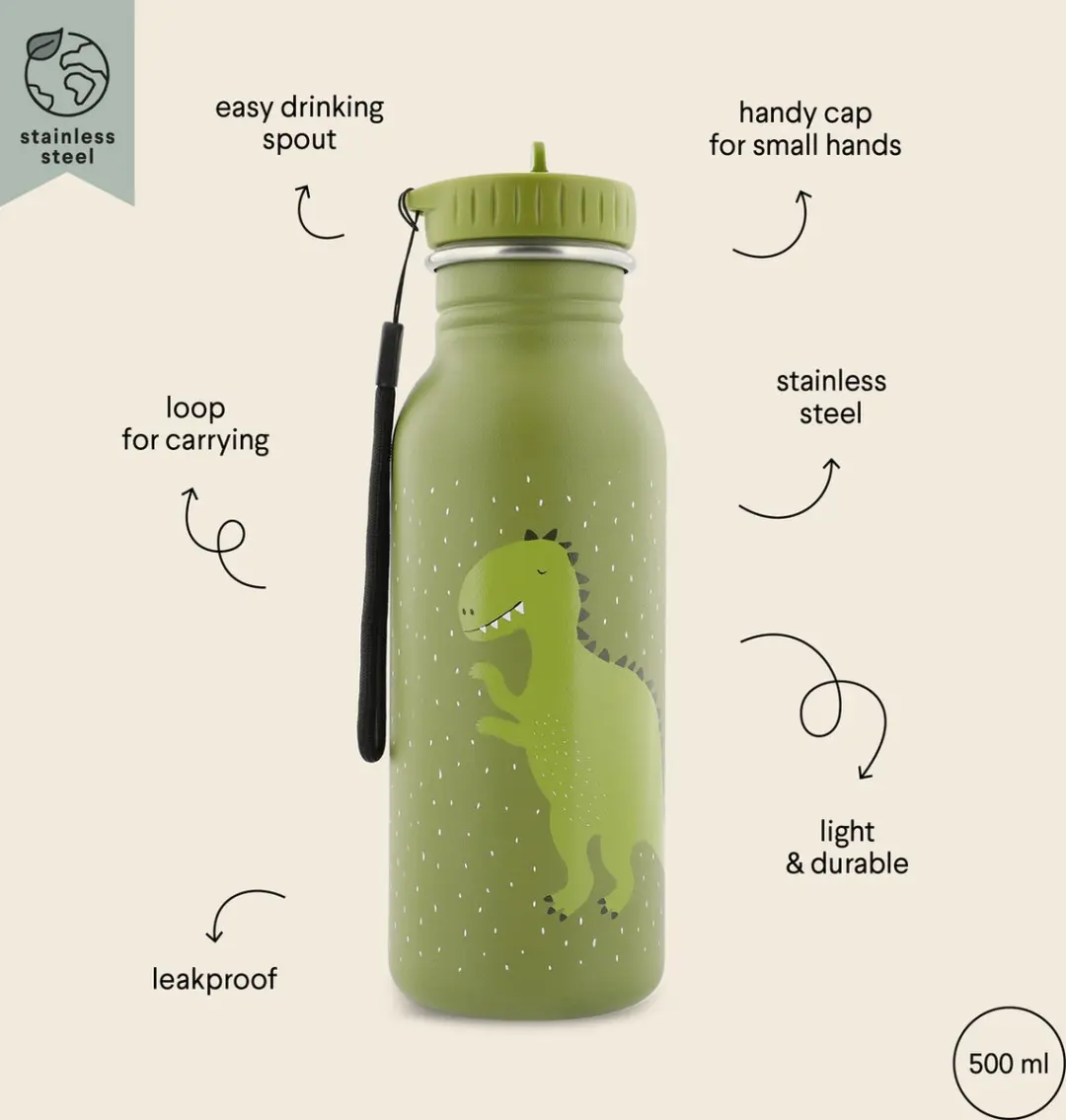 Trixie Mr. Dino Lunchbox & Drinkfles Set - 2-delig - Groen