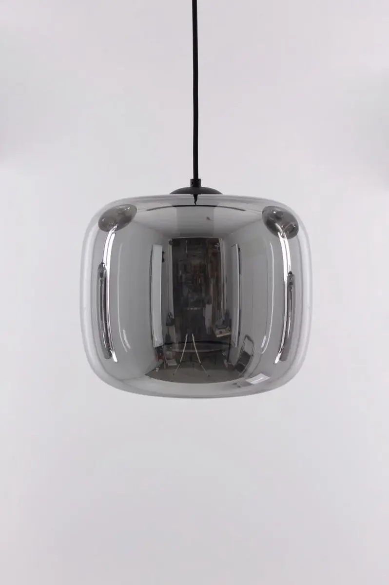 Highlight Preston Hanglamp - 8x E27 - Roodglas & Zwart - 130cm