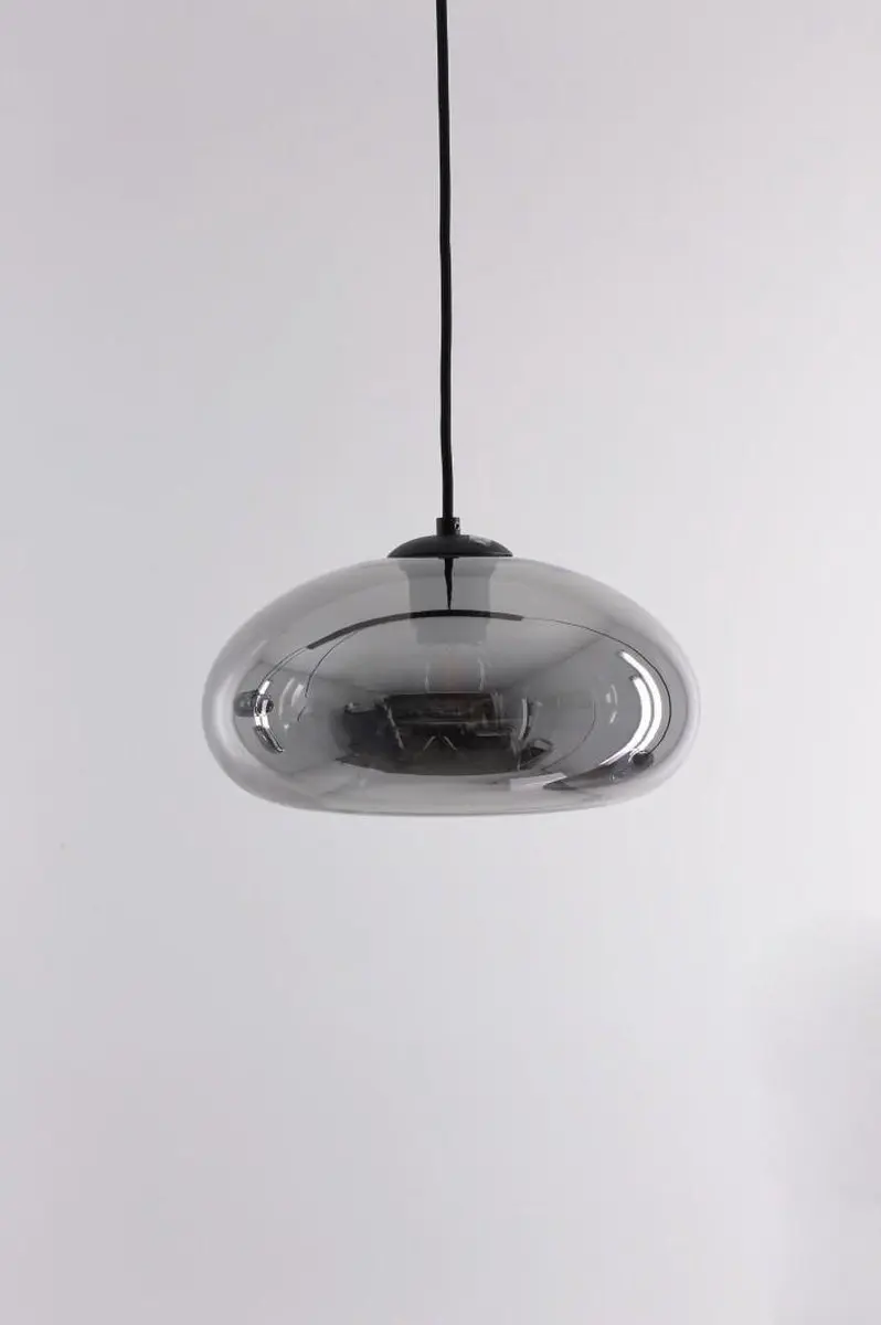 Highlight Preston Hanglamp - 8x E27 - Roodglas & Zwart - 130cm