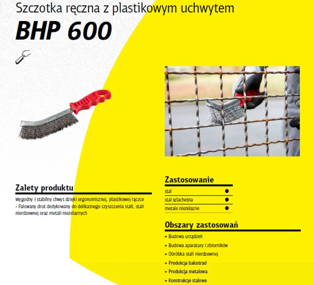 Klingspor BHP 600 Handborstel - 265mm Messing