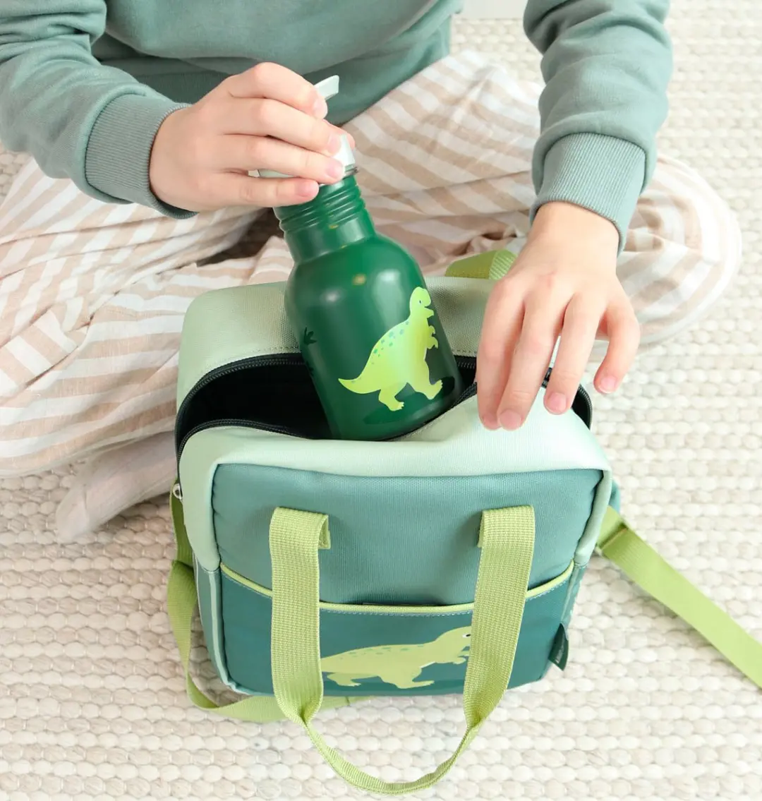 A Little Lovely Company Dinosaurus RVS Drinkfles - 112ml