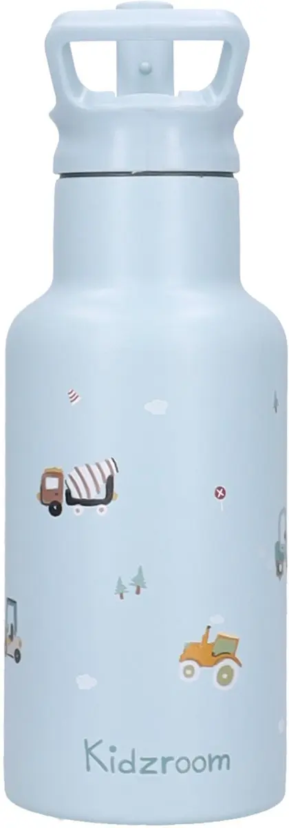 Kidzroom Little Story Schoolbeker & Drinkfles 350ml - Blauw - RVS - afbeelding 6 van 6