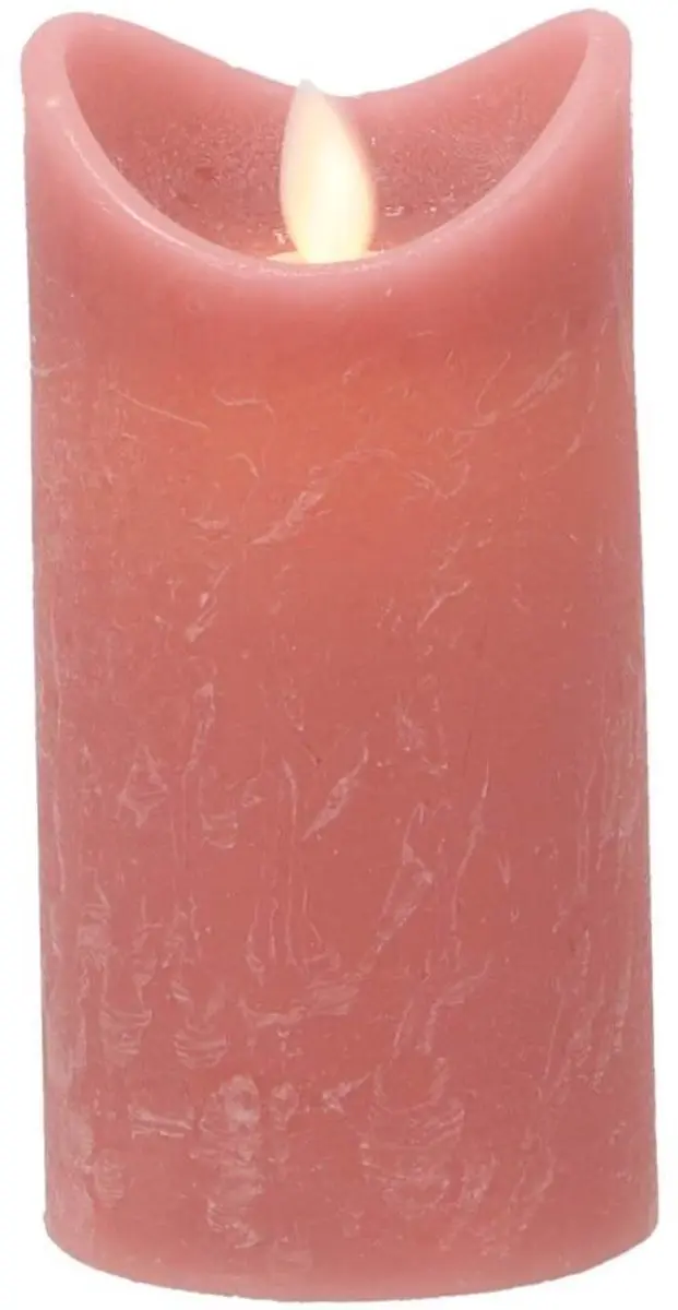 Daily Home LED Kaars 7.5x15cm Roze - Warm wit licht