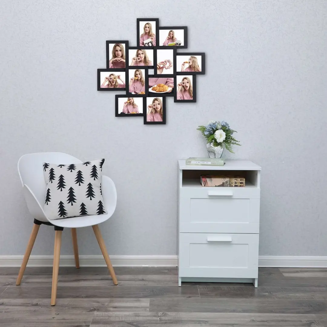 Songmics RPF22W Fotolijst - 12x 10x15cm - MDF - Wit met houtnerf - afbeelding 6 van 6