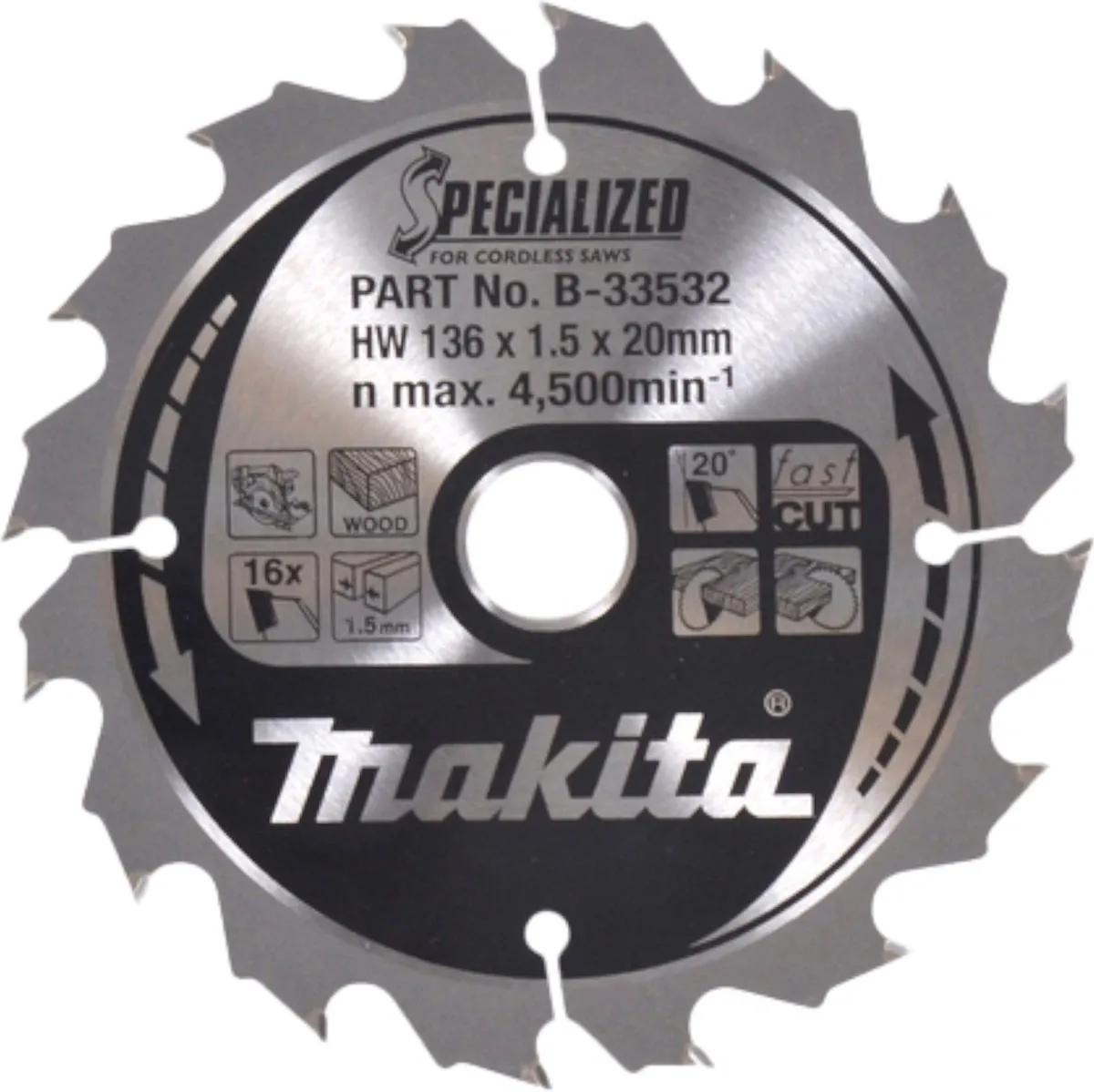 Makita B-33897 Cirkelzaagbladset 136mm - 24 Tanden