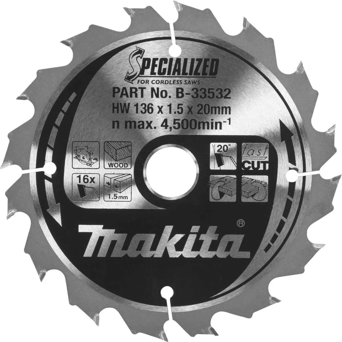 Makita B-33897 Cirkelzaagbladset 136mm - 24 Tanden