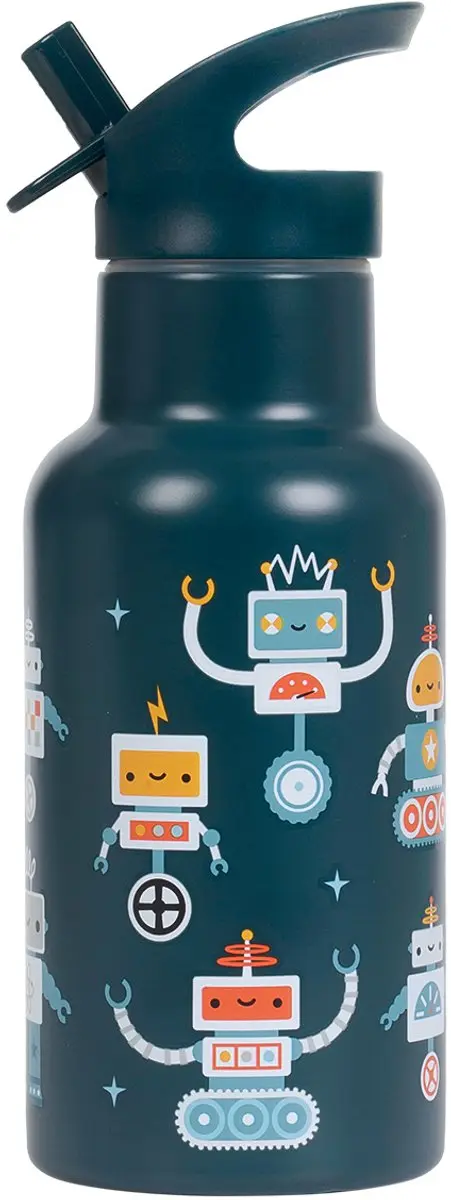 A Little Lovely Company Dubbelwandige RVS Drinkfles Robots