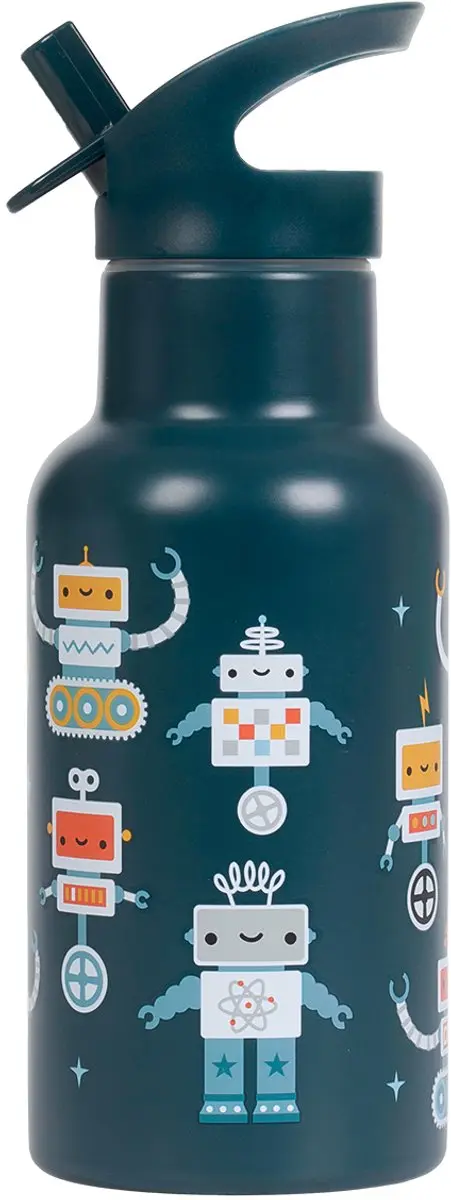 A Little Lovely Company Dubbelwandige RVS Drinkfles Robots
