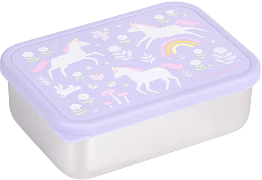 A Little Lovely Company RVS Lunchbox Eenhoorn Dromen - 0.9L - 2-delig