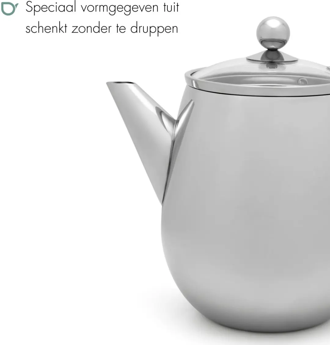 Bredemeijer Eva Theepot Dubbelwandig 1,1L - RVS