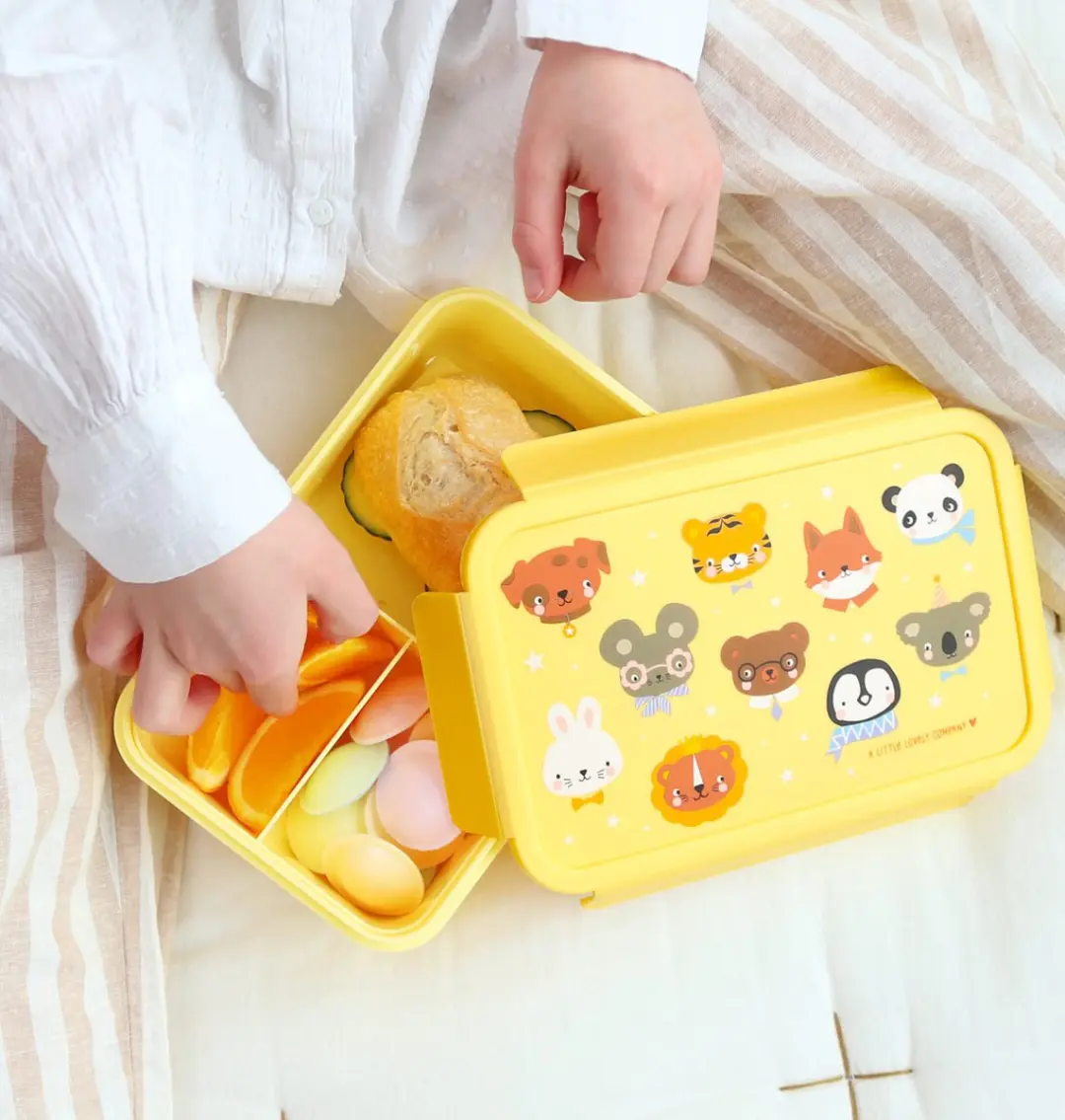 A Little Lovely Company Bento Brooddoos Dierenvriendjes - 1,2L - 3 Vakken