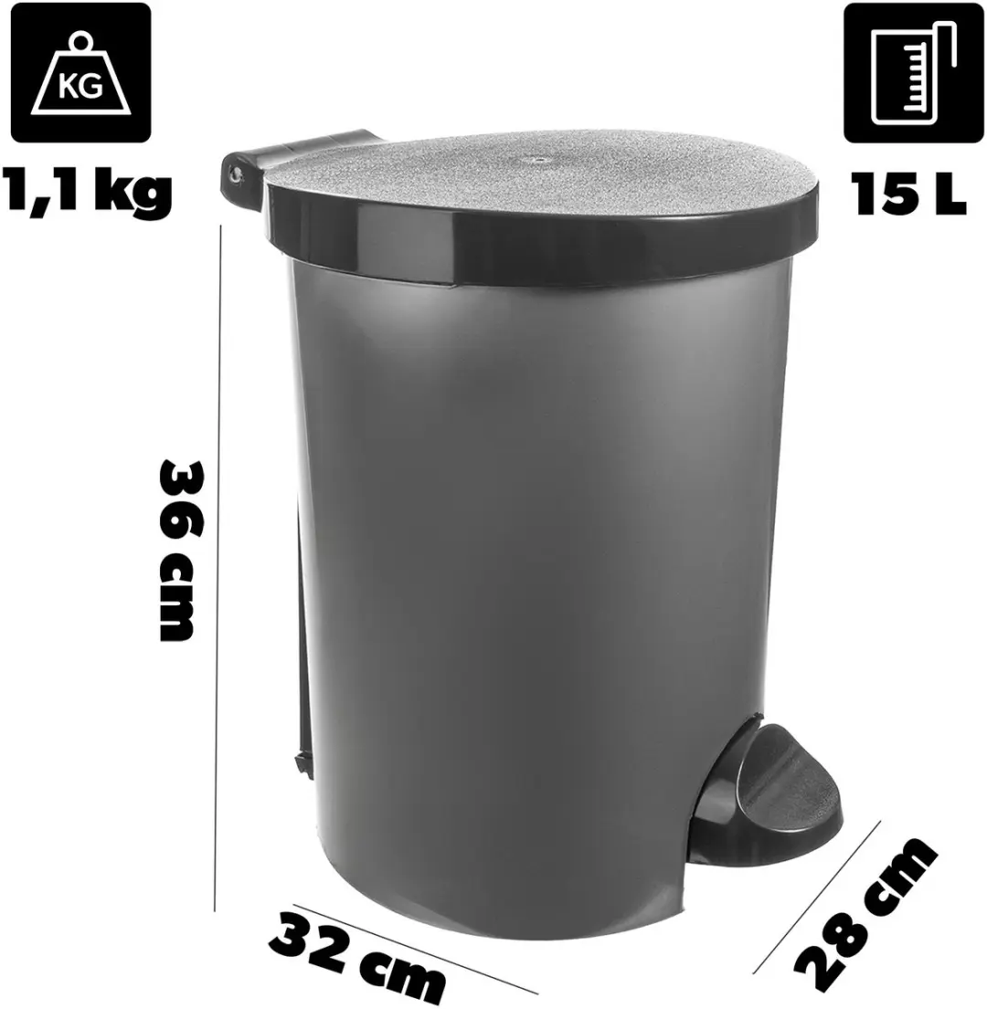 Curver Pedaalbak 15L - Zwart