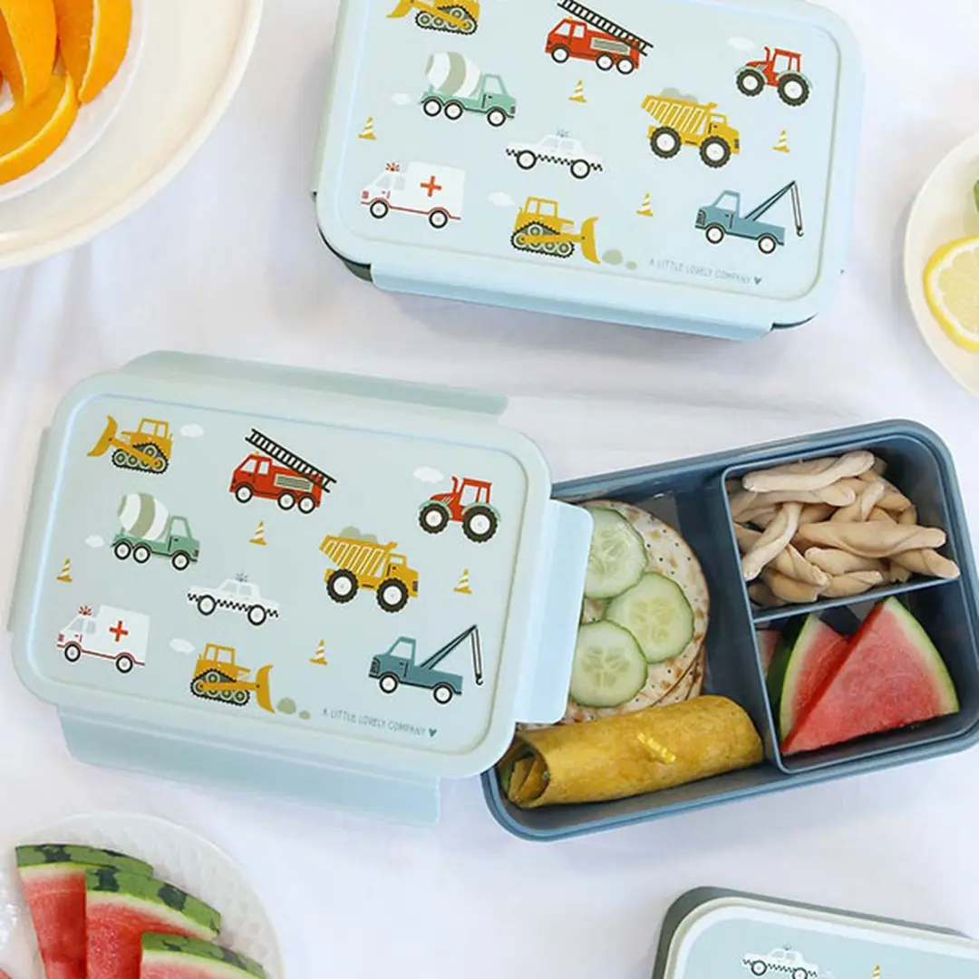 A Little Lovely Company Bento Brooddoos Voertuigen - 1,2L - 3 Vakken