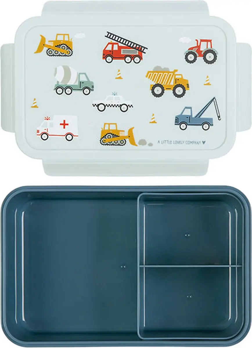 A Little Lovely Company Bento Brooddoos Voertuigen - 1,2L - 3 Vakken