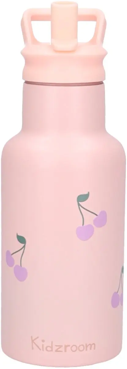 Kidzroom Nostalgia Schoolbeker & Drinkfles 350ml Roestvrij Staal - Roze - afbeelding 6 van 6