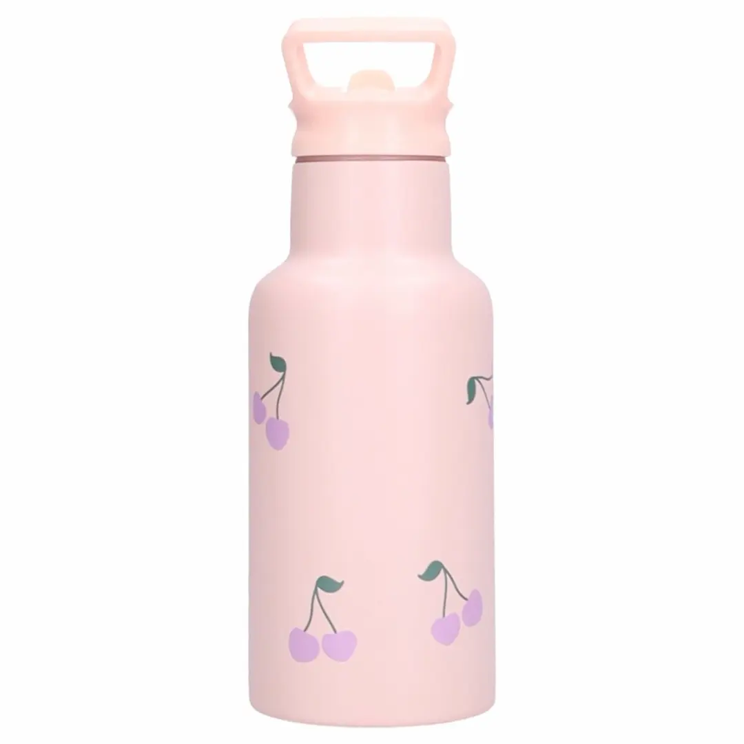 Kidzroom Nostalgia Schoolbeker & Drinkfles 350ml Roestvrij Staal - Roze