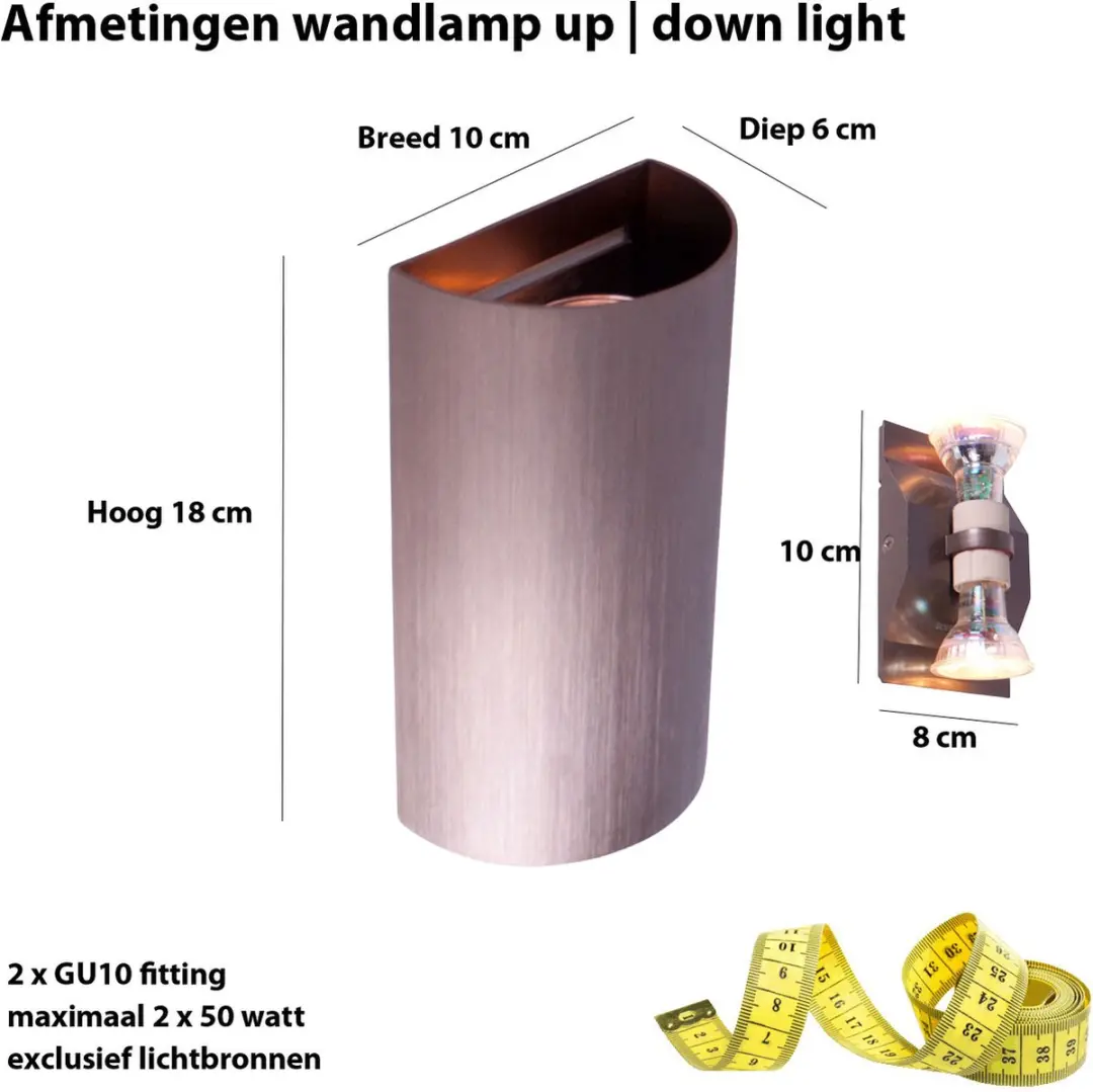 Highlight Hera Wandlamp GU10 - 2 Lichtpunten Brons