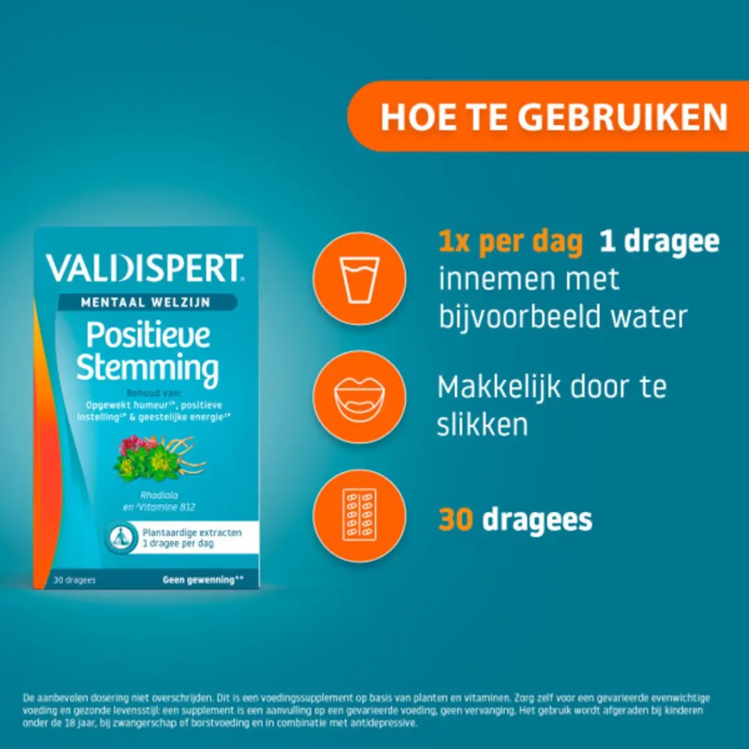 Valdispert Positieve Stemming Dragees - 60 Stuks