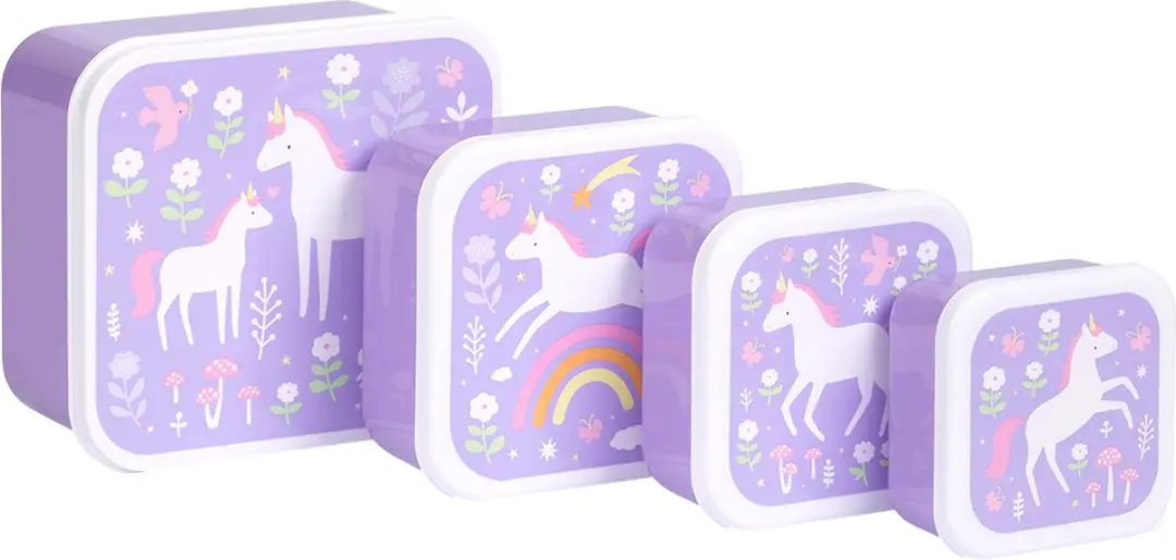 A Little Lovely Company Brooddoosset Unicorn Dreams - 4-delig