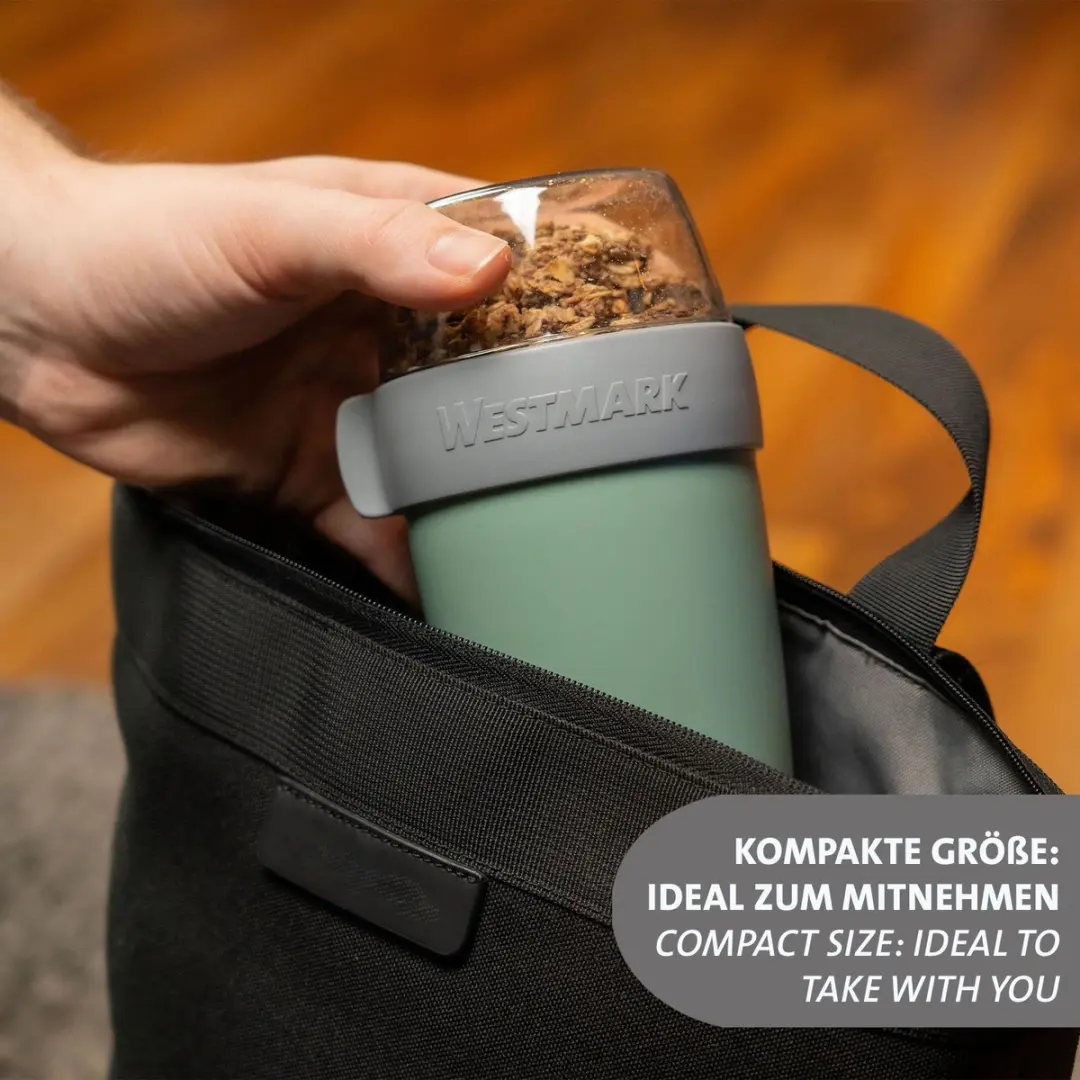 Westmark Muesli Cup Lunchpot 200+500ml - Mintgroen/Grijs/Transparant