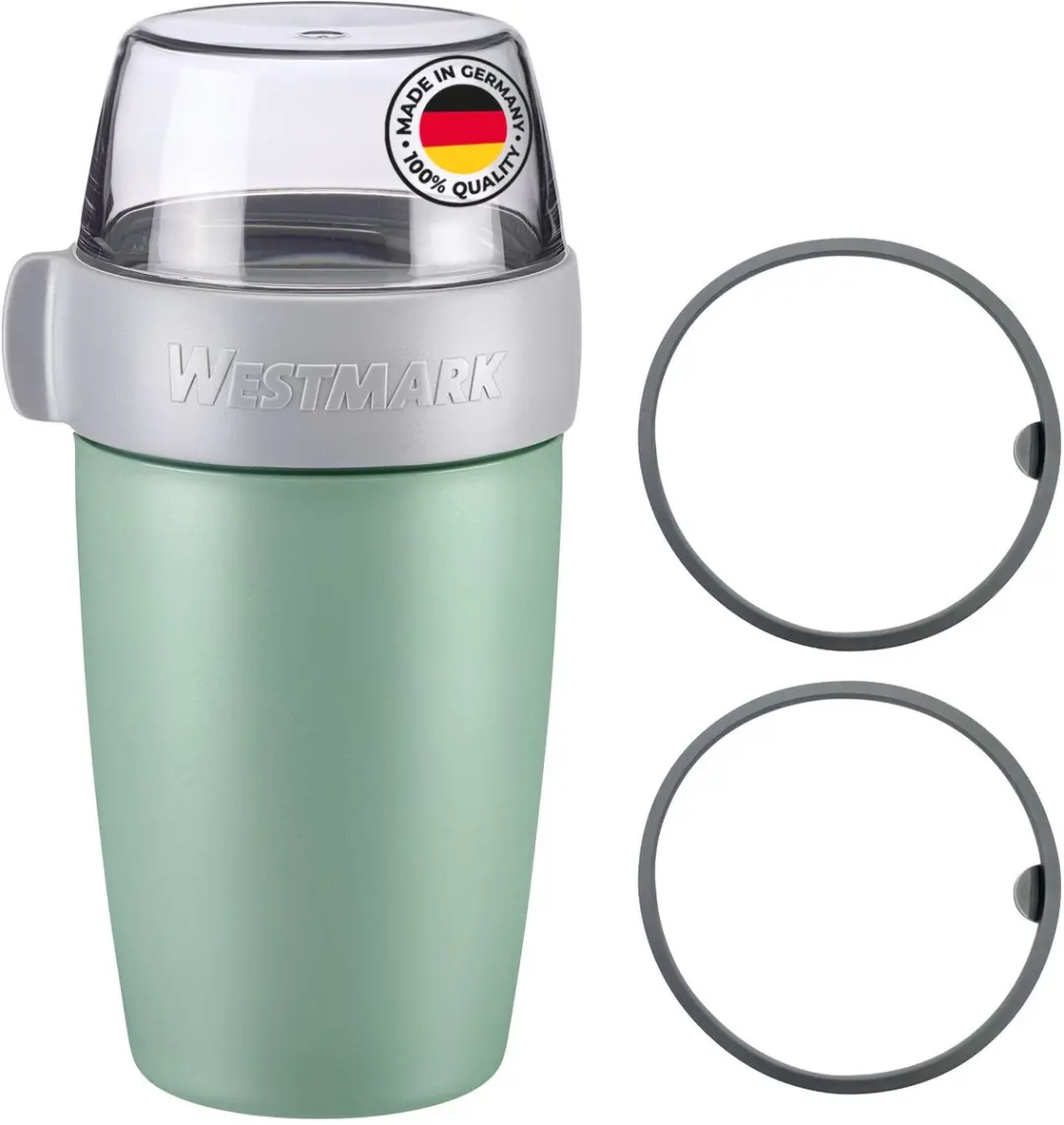 Westmark Muesli Cup Lunchpot 200+500ml - Mintgroen/Grijs/Transparant