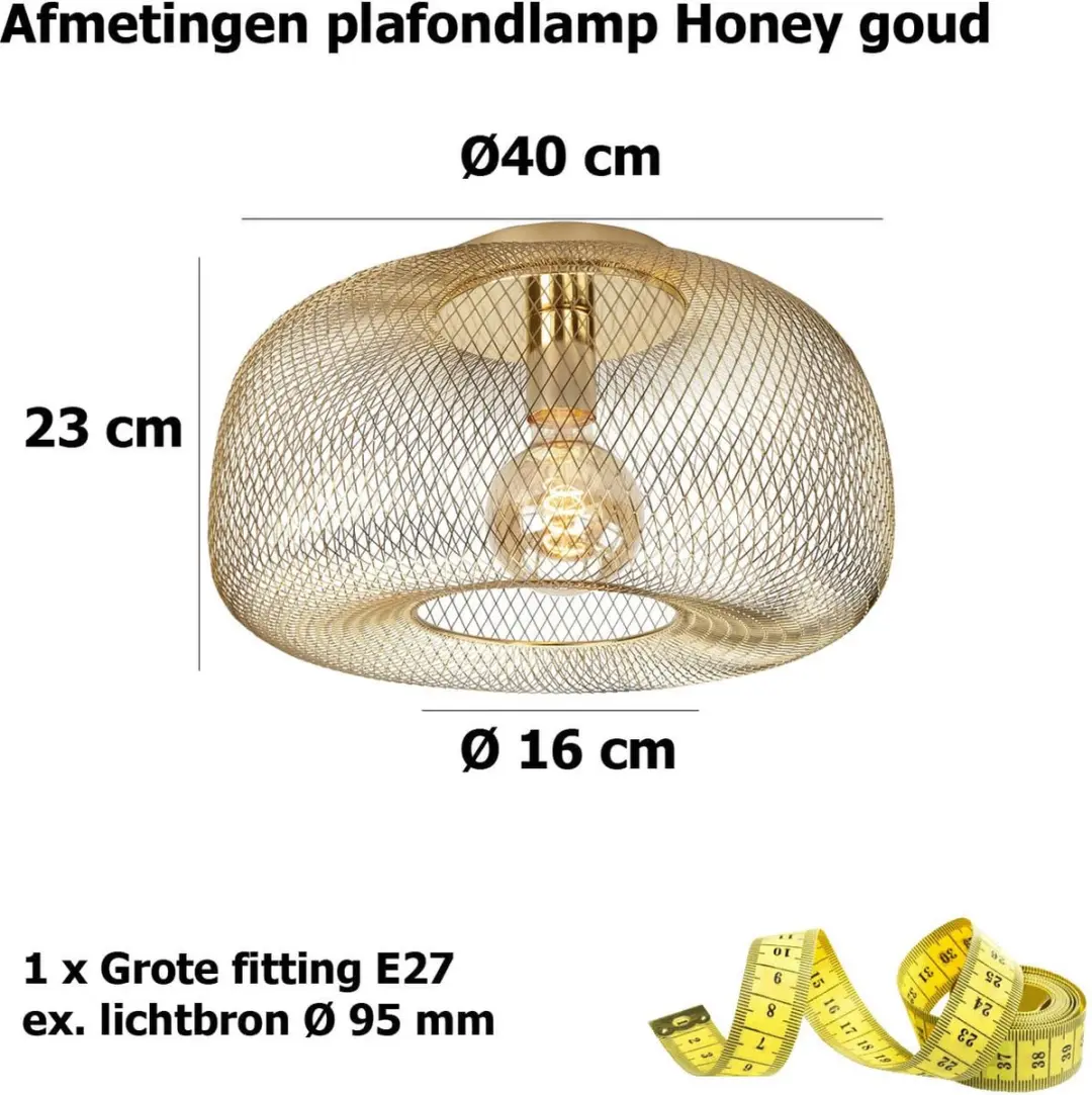Highlight Honey Plafondlamp Ø39cm - Goud