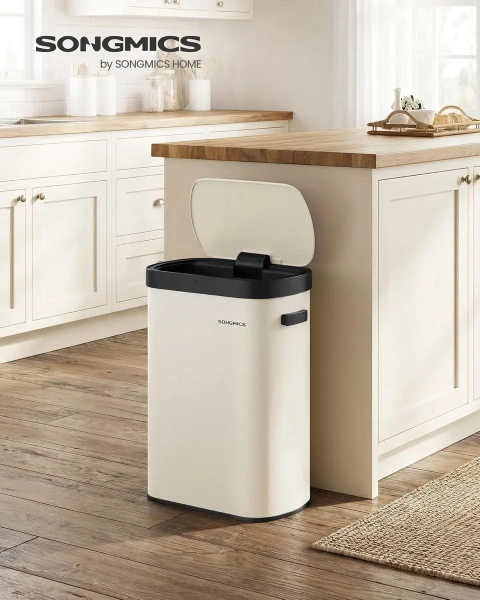 Songmics LTB640AZ02 Keukenafvalbak 50L - Automatisch - Crème