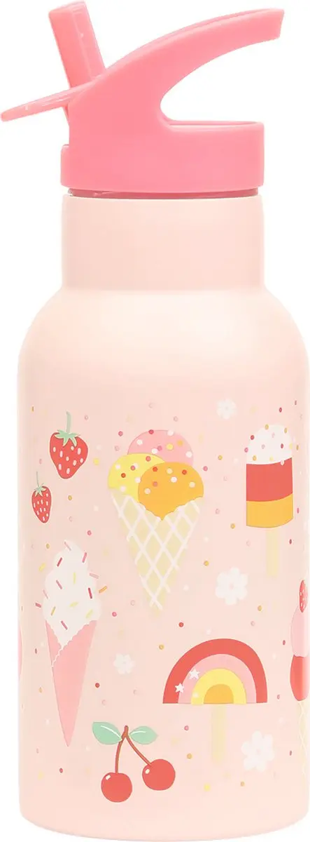 A Little Lovely Company Dubbelwandige RVS Drinkfles Ijsjes 700ml