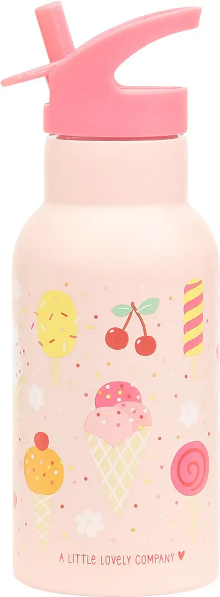 A Little Lovely Company Dubbelwandige RVS Drinkfles Ijsjes 700ml
