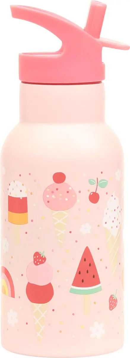 A Little Lovely Company Dubbelwandige RVS Drinkfles Ijsjes 700ml