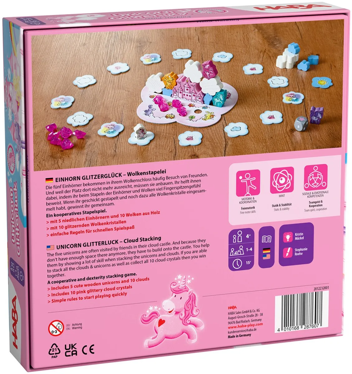 Haba Unicorn Glitterluck Cloud Stacking Bordspel