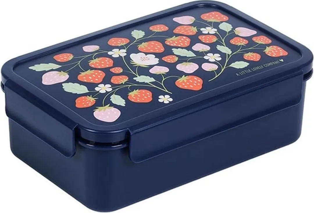 A Little Lovely Company Bento Brooddoos Aardbeien - 1,2L - 3 Vakken