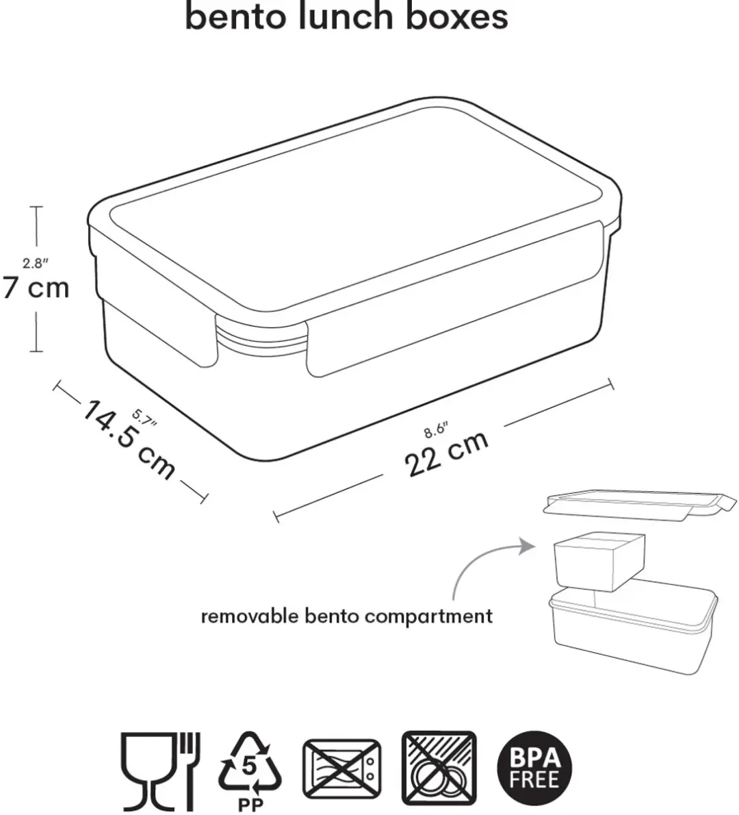 A Little Lovely Company Bento Brooddoos Aardbeien - 1,2L - 3 Vakken