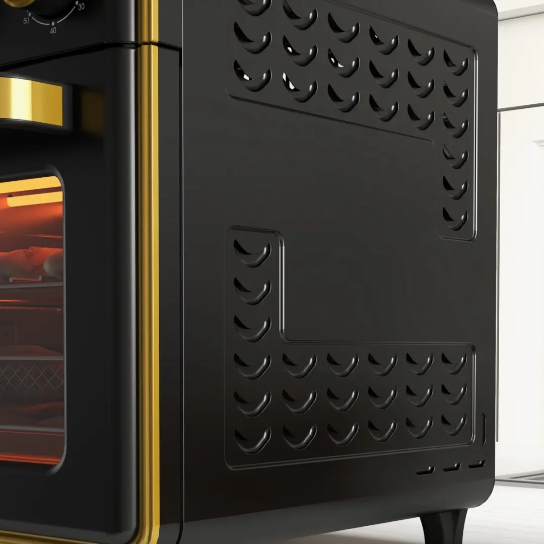 Homcom Mini-oven 20L - 1400W - 36x37,7x34,5cm - Schwarz+Gold