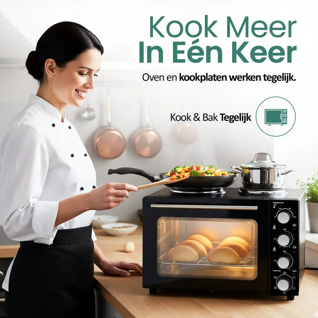 Emerio MO-125236.4 Mini-oven 32L - 2 Kookplaten - Zwart
