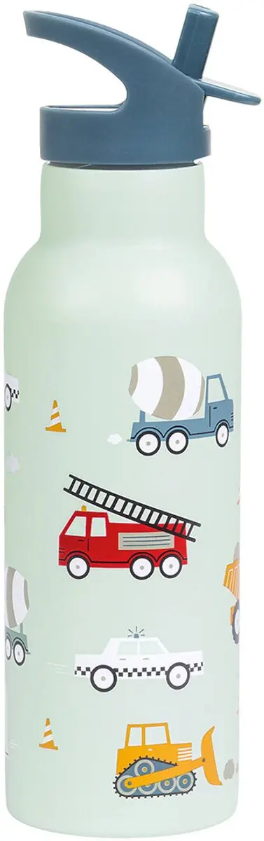 A Little Lovely Company XL Dubbelwandige RVS Drinkfles - Voertuigen