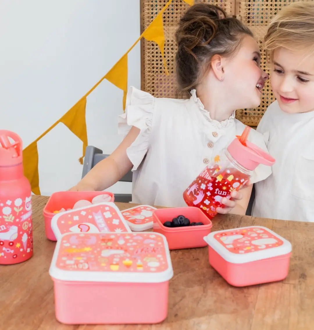 A Little Lovely Company Lunch & Snack Box Set 4-delig - Fun