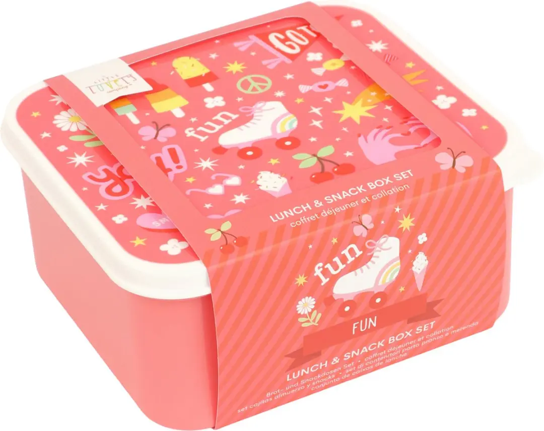 A Little Lovely Company Lunch & Snack Box Set 4-delig - Fun