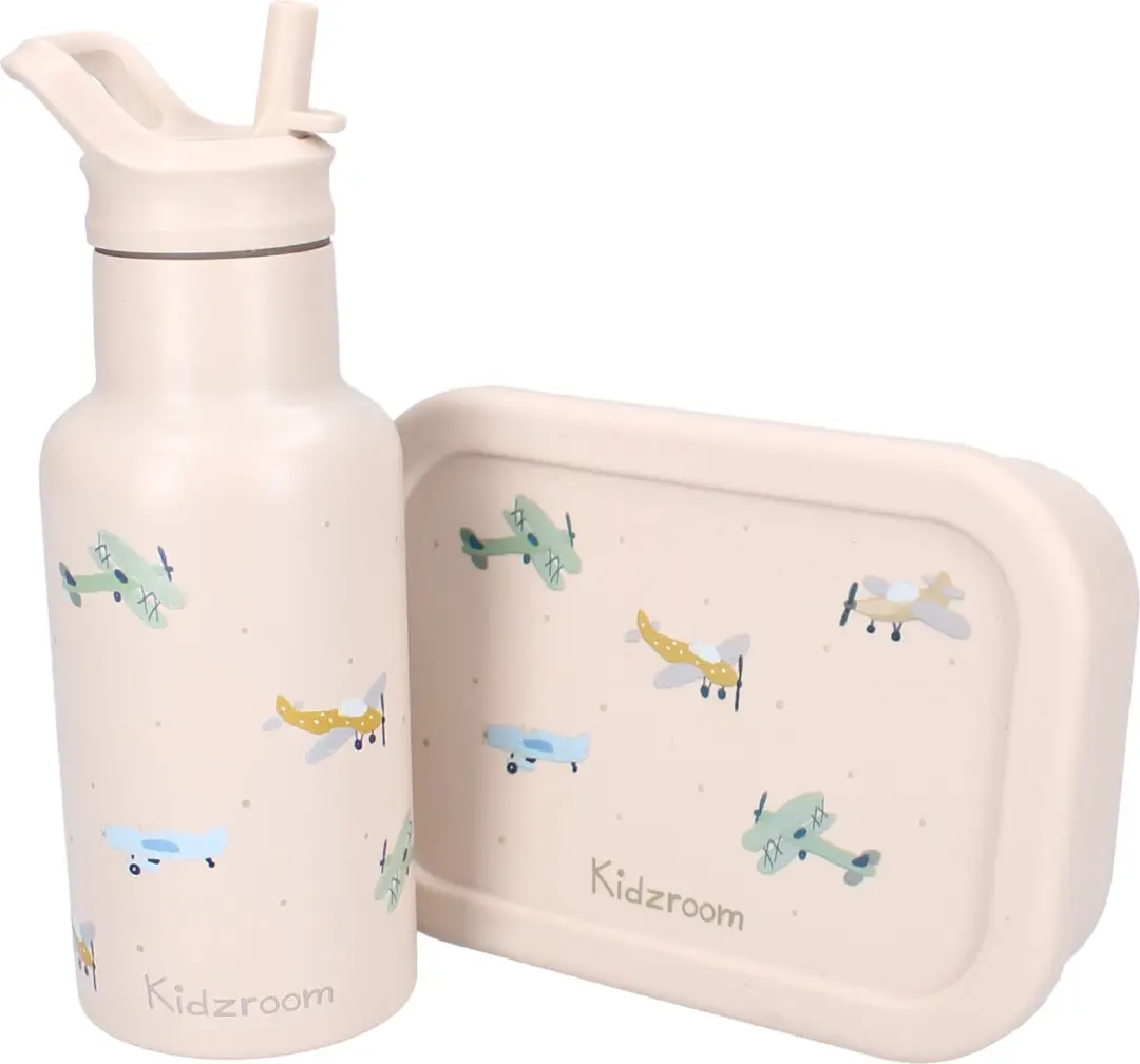 Kidzroom Small Talk Lunchbox 1.2L - 6x17x12cm - Beige - afbeelding 6 van 6
